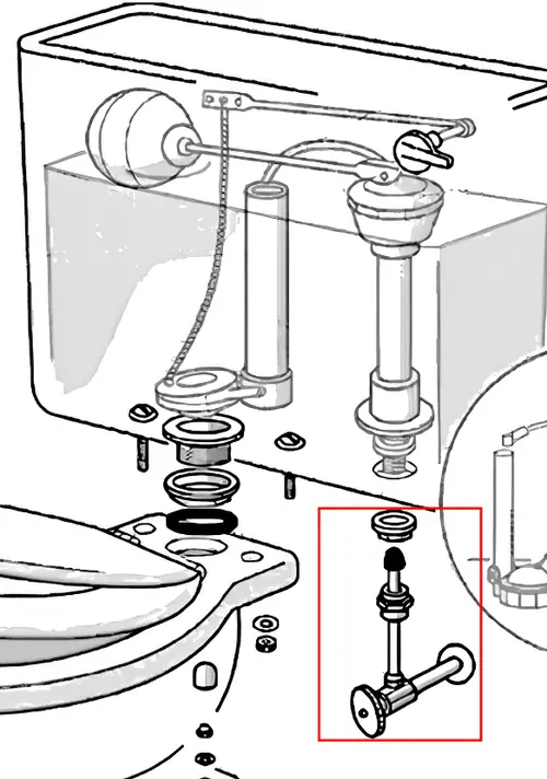 Leaking Toilet Cistern: A Potential Disaster Waiting to Happen and How to Fix It 1 Toilet diagram with inlet pipe highlighted.