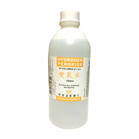 Hydrogen peroxide - effective at removing mold from silicone sealant A bottle of hydrogen peroxide, can be used to clean moldy silicone sealant